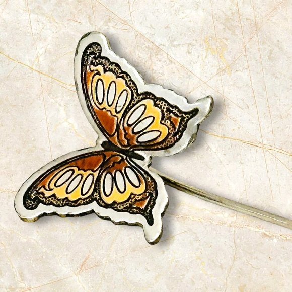 Vintage Reed & Barton Damascene Butterfly Stick Pin - Picture 3 of 7